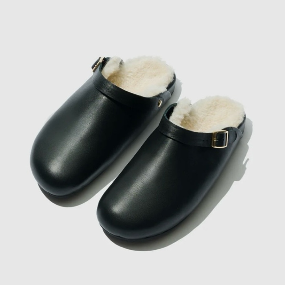 Beatrice Valenzuela Kohl clog with shearling NEW